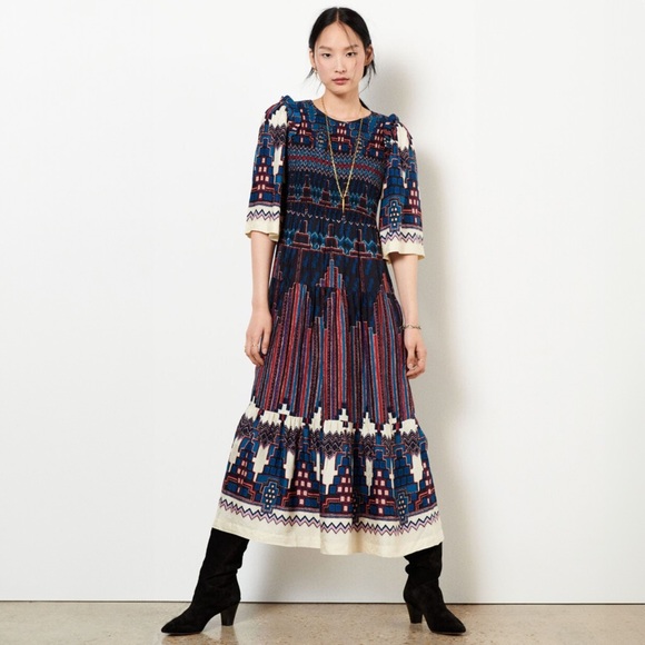 ba&sh Dresses & Skirts - ba&sh - Mandie Midi Dress - Blue Multi